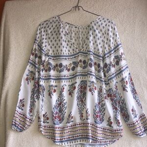 OLD NAVY WOMENS BOHEMIAN  LONG SLEEVES COLORFUL SHIRT SIZE M FLORAL